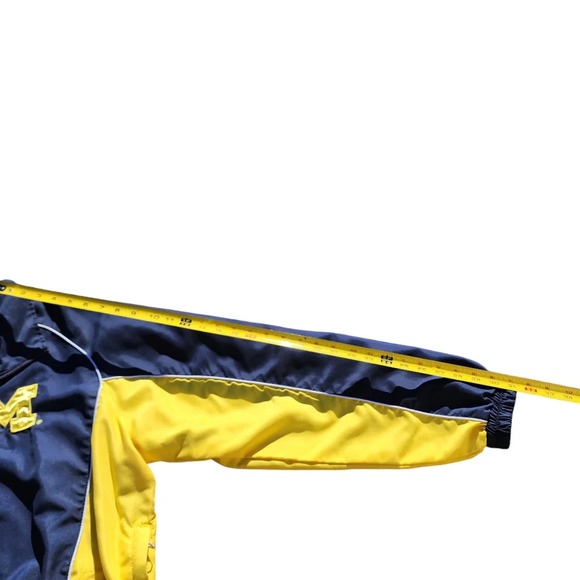 Mens Vintage Michigan Wolverines Windbreaker XL Pullover Jacket Quarter Zip Blue - Picture 6 of 10